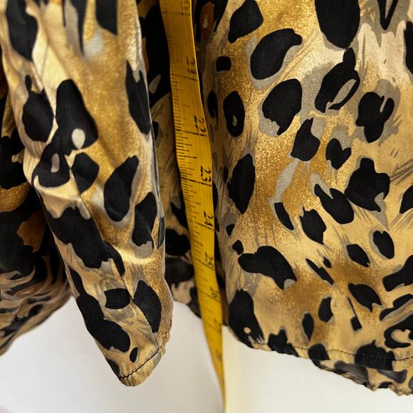 Vintage Linea by Louis Dell’Olio Leopard Print Top 100% Silk Y2K 2000s Large - Picture 4 of 5